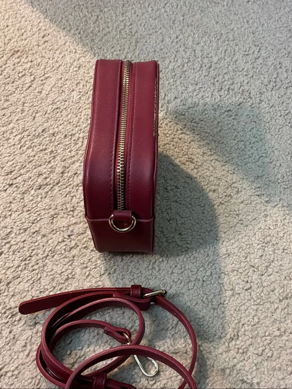 Burgundy Embellished Horse Crossbody Bag